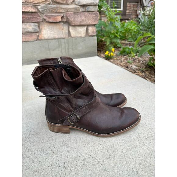 Paul Green Motoboots Soft Leather ankle UK 7.5 brown natural munchen flat boots - Picture 5 of 11